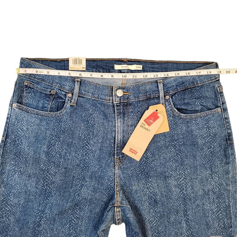 Levi's 711 Skinny Jeans Womens Size 20W S Blue Wash Mid Rise Strechy Denim - Picture 5 of 12